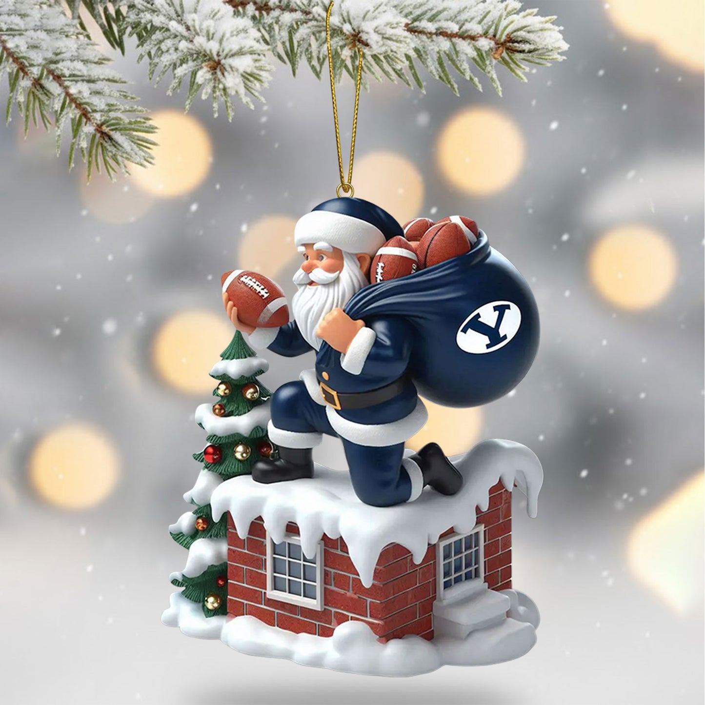 COMBO BYU CHRISTMAS TREE TOPPER WITH ORNAMENT DAT