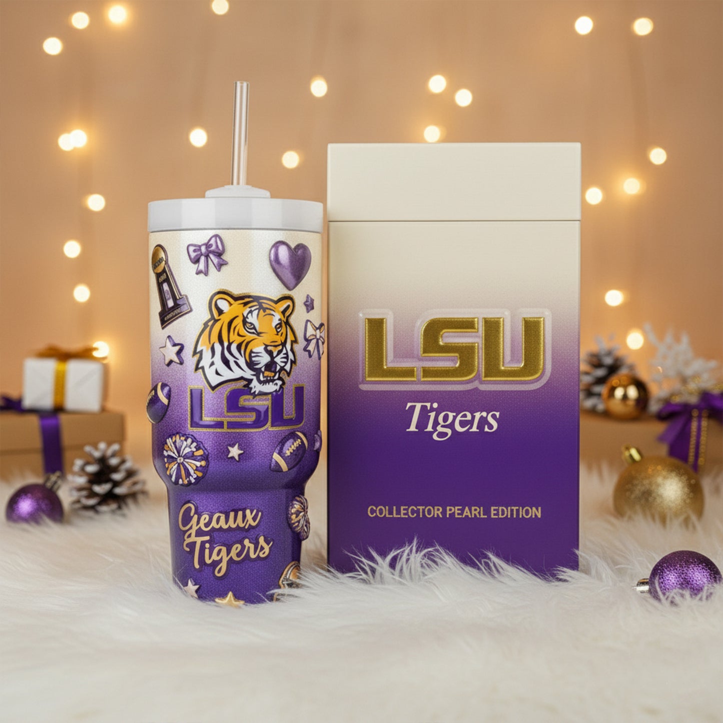 LSU 40oz Tumbler With Handle LNTH