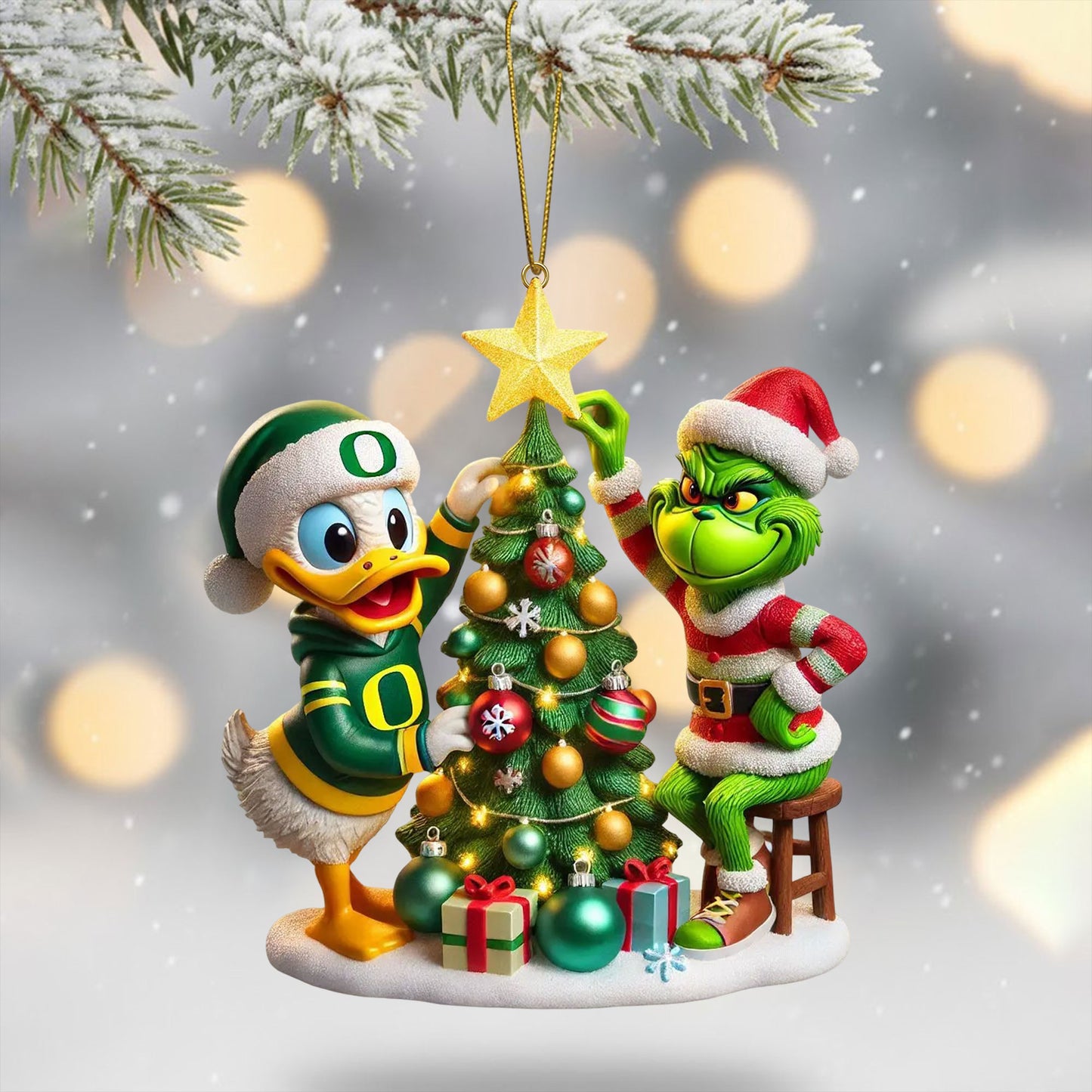 COMBO ORD CHRISTMAS TREE TOPPER WITH ORNAMENT DAT