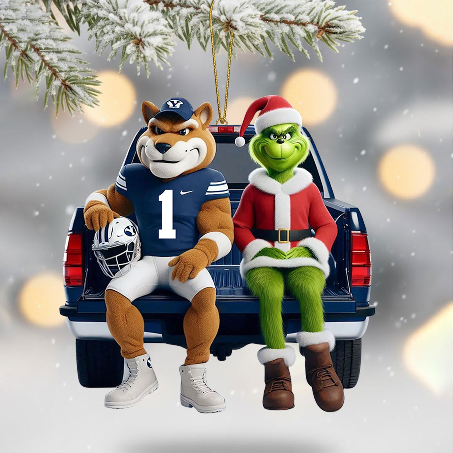 COMBO BYU CHRISTMAS TREE TOPPER WITH ORNAMENT DAT