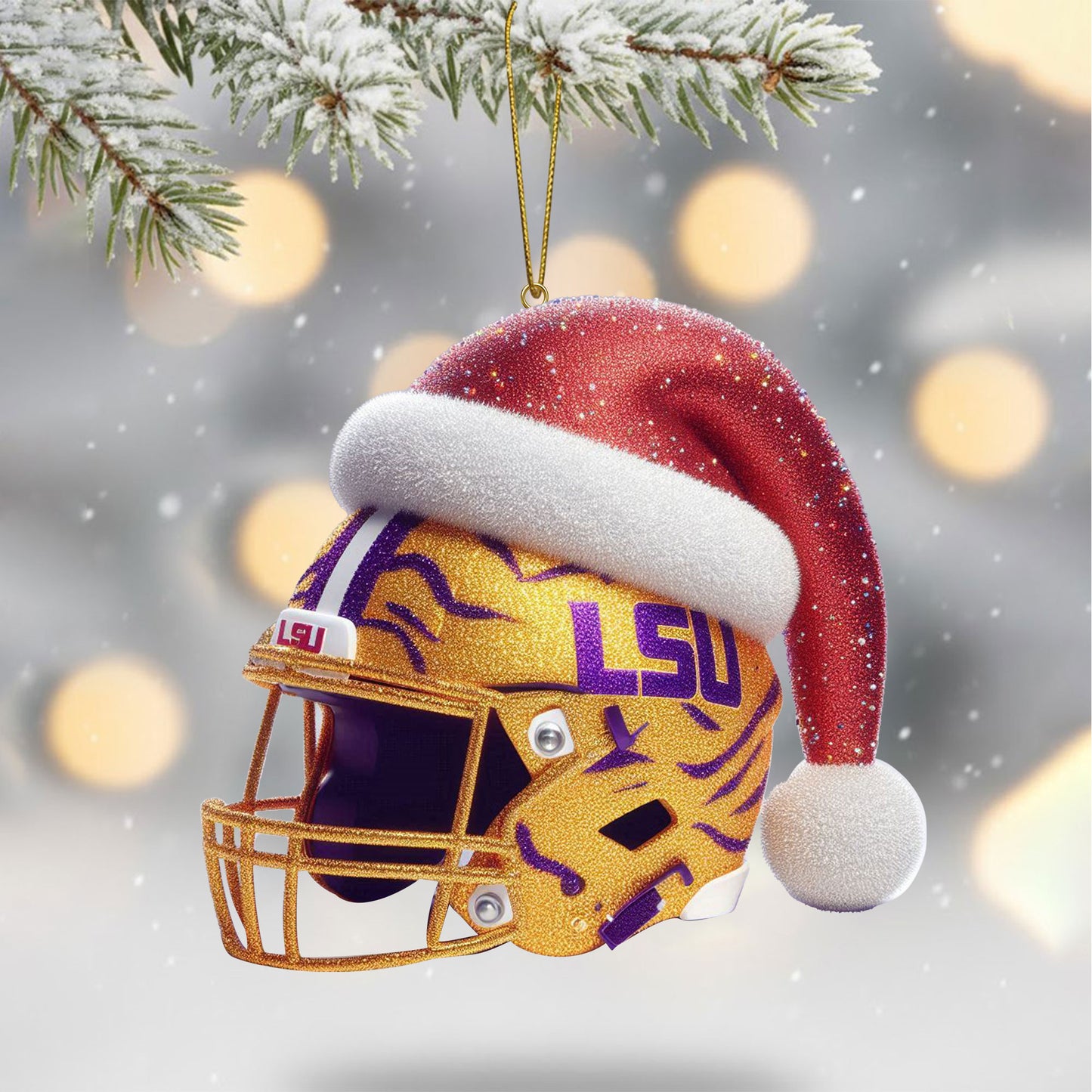 COMBO LSU CHRISTMAS TREE TOPPER WITH ORNAMENT DAT