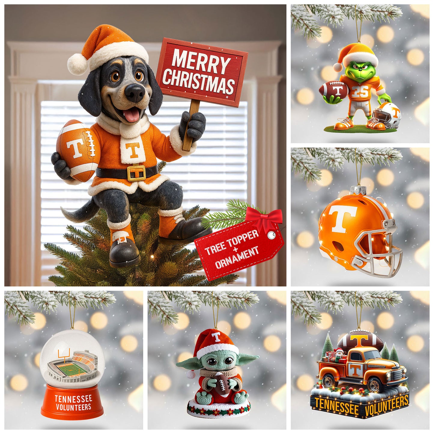 COMBO TVF CHRISTMAS TREE TOPPER WITH ORNAMENT DAT