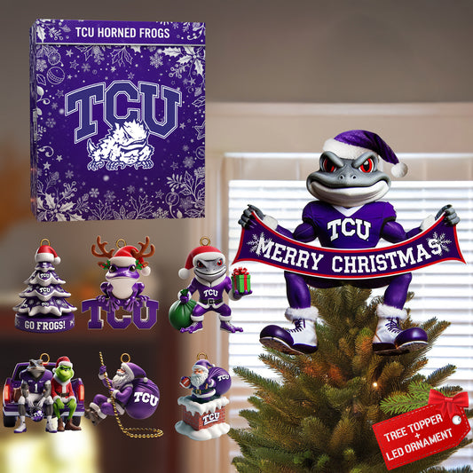 COMBO TCU CHRISTMAS TREE TOPPER WITH ORNAMENT DAT