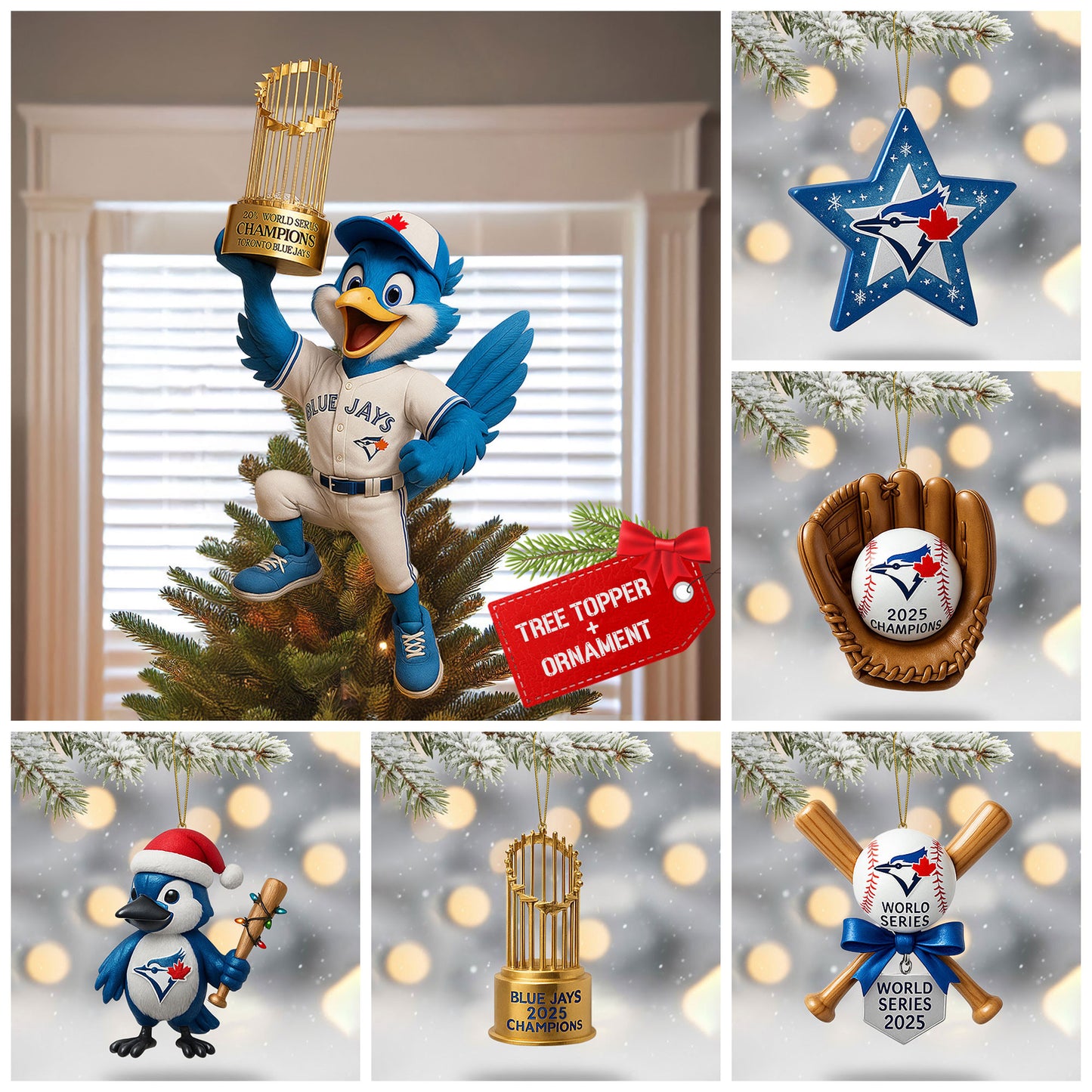 COMBO TBJ CHRISTMAS TREE TOPPER WITH ORNAMENT DAT
