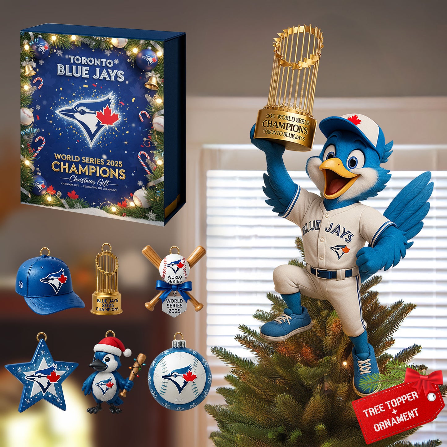 COMBO TBJ CHRISTMAS TREE TOPPER WITH ORNAMENT DAT
