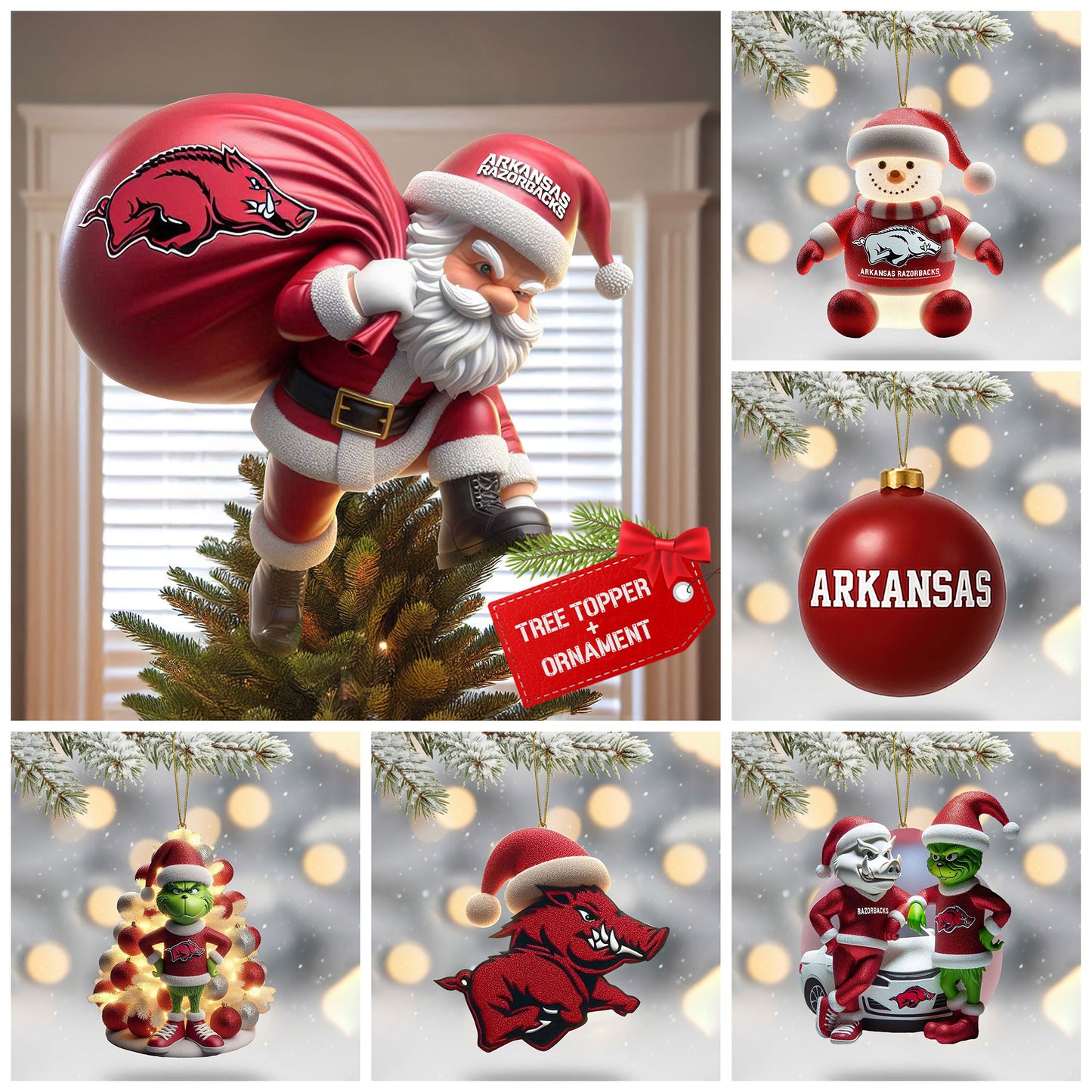 COMBO AKR CHRISTMAS TREE TOPPER WITH ORNAMENT DAT