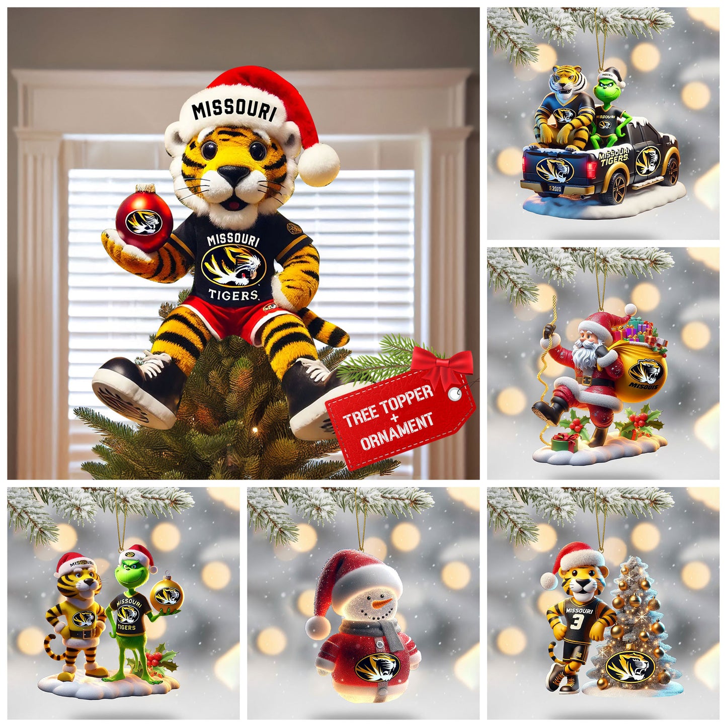 COMBO MSTG CHRISTMAS TREE TOPPER WITH ORNAMENT DAT