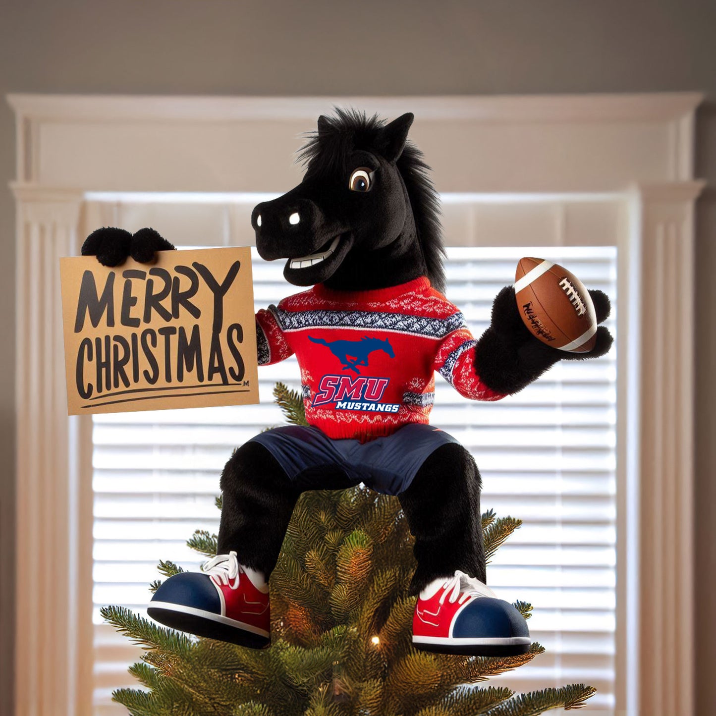 COMBO SMU CHRISTMAS TREE TOPPER WITH ORNAMENT DAT