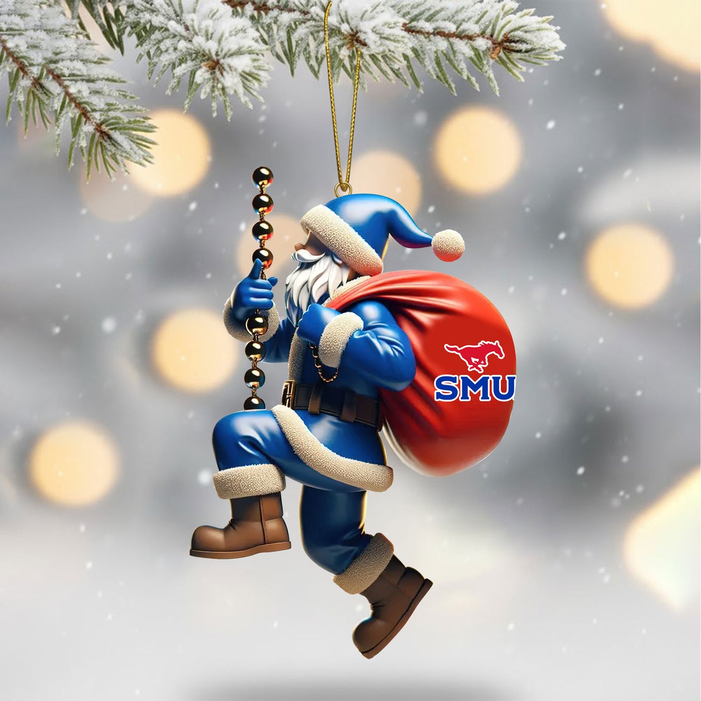 COMBO SMU CHRISTMAS TREE TOPPER WITH ORNAMENT DAT