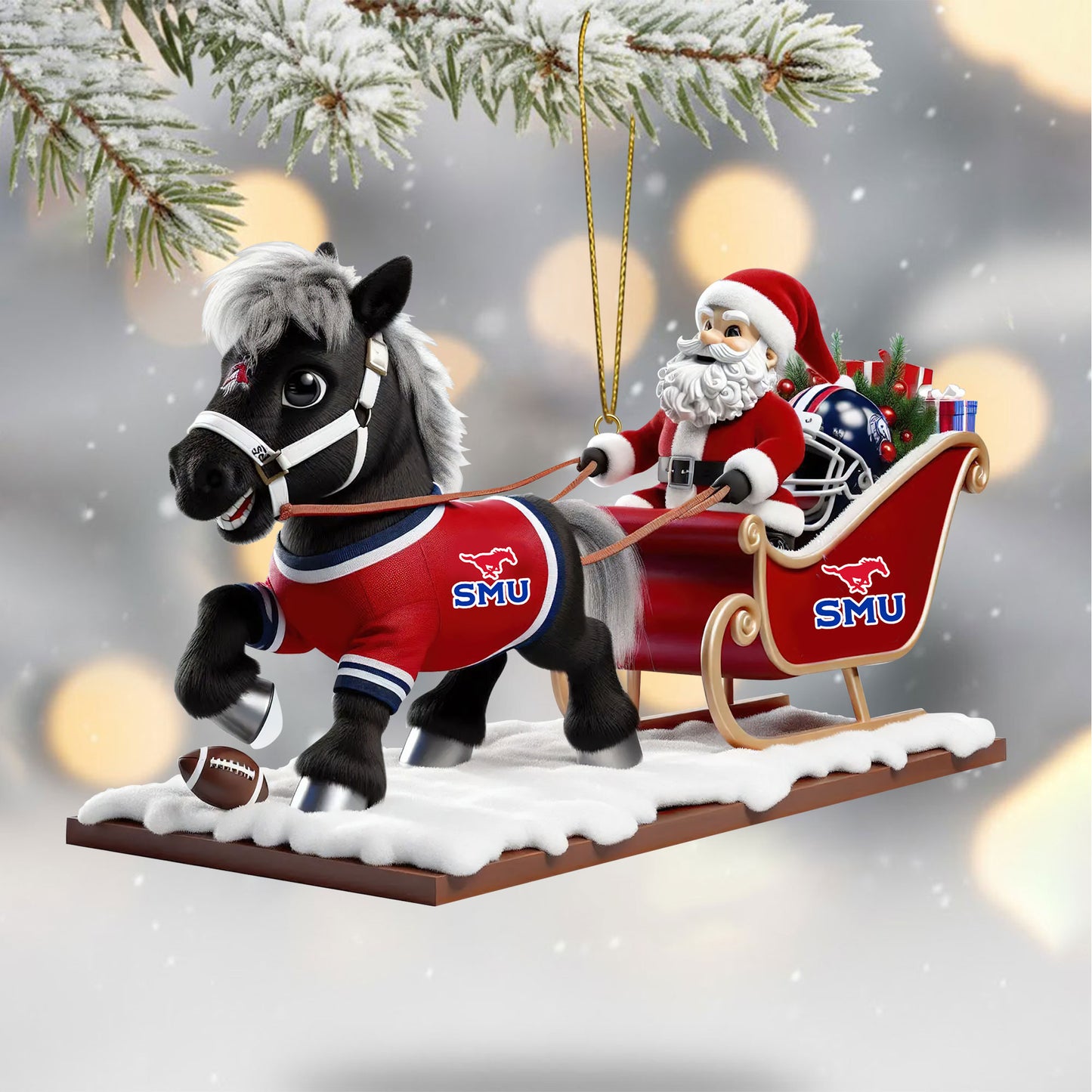 COMBO SMU CHRISTMAS TREE TOPPER WITH ORNAMENT DAT