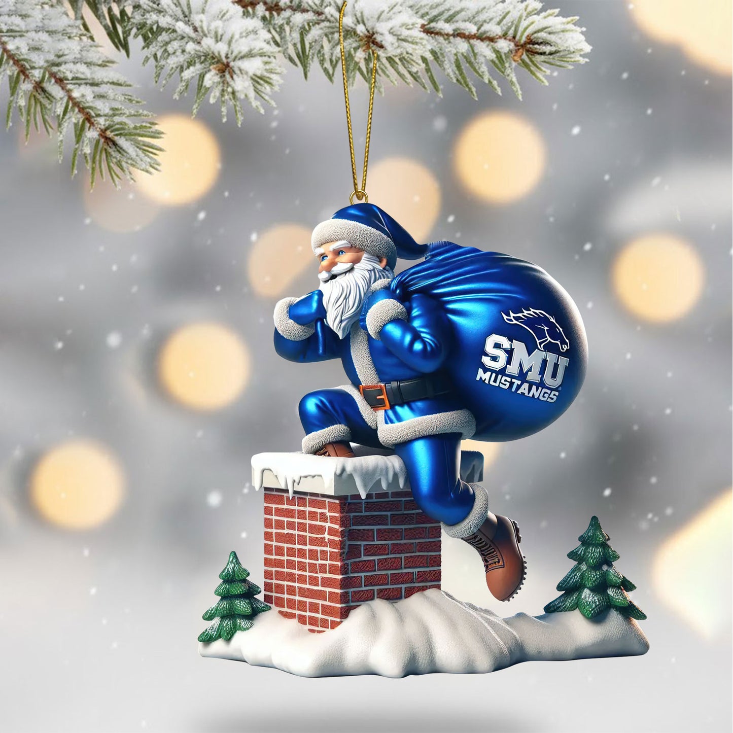 COMBO SMU CHRISTMAS TREE TOPPER WITH ORNAMENT DAT