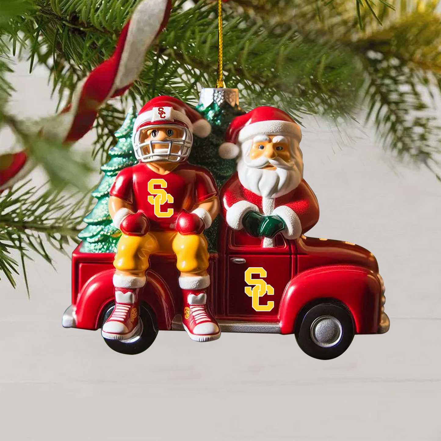 COMBO USC CHRISTMAS TREE TOPPER WITH ORNAMENT DAT