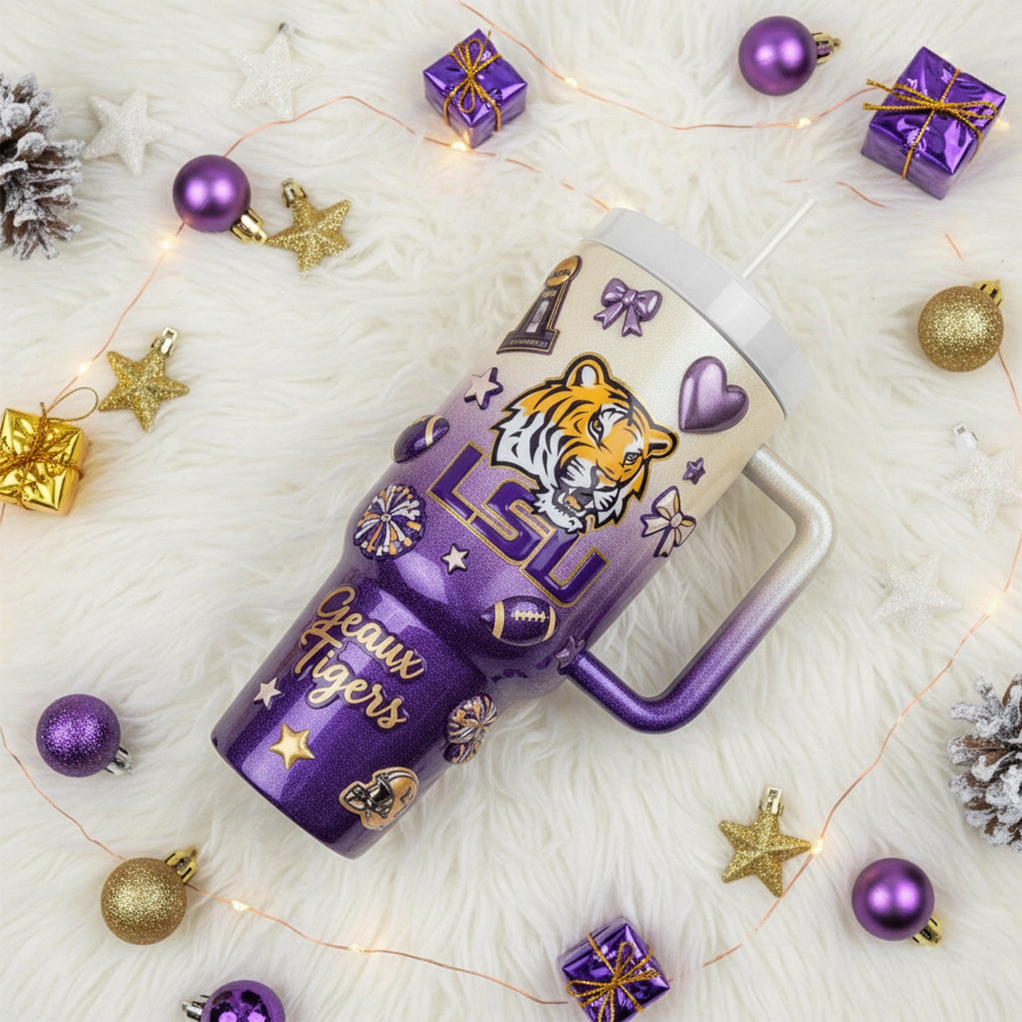 LSU 40oz Tumbler With Handle LNTH