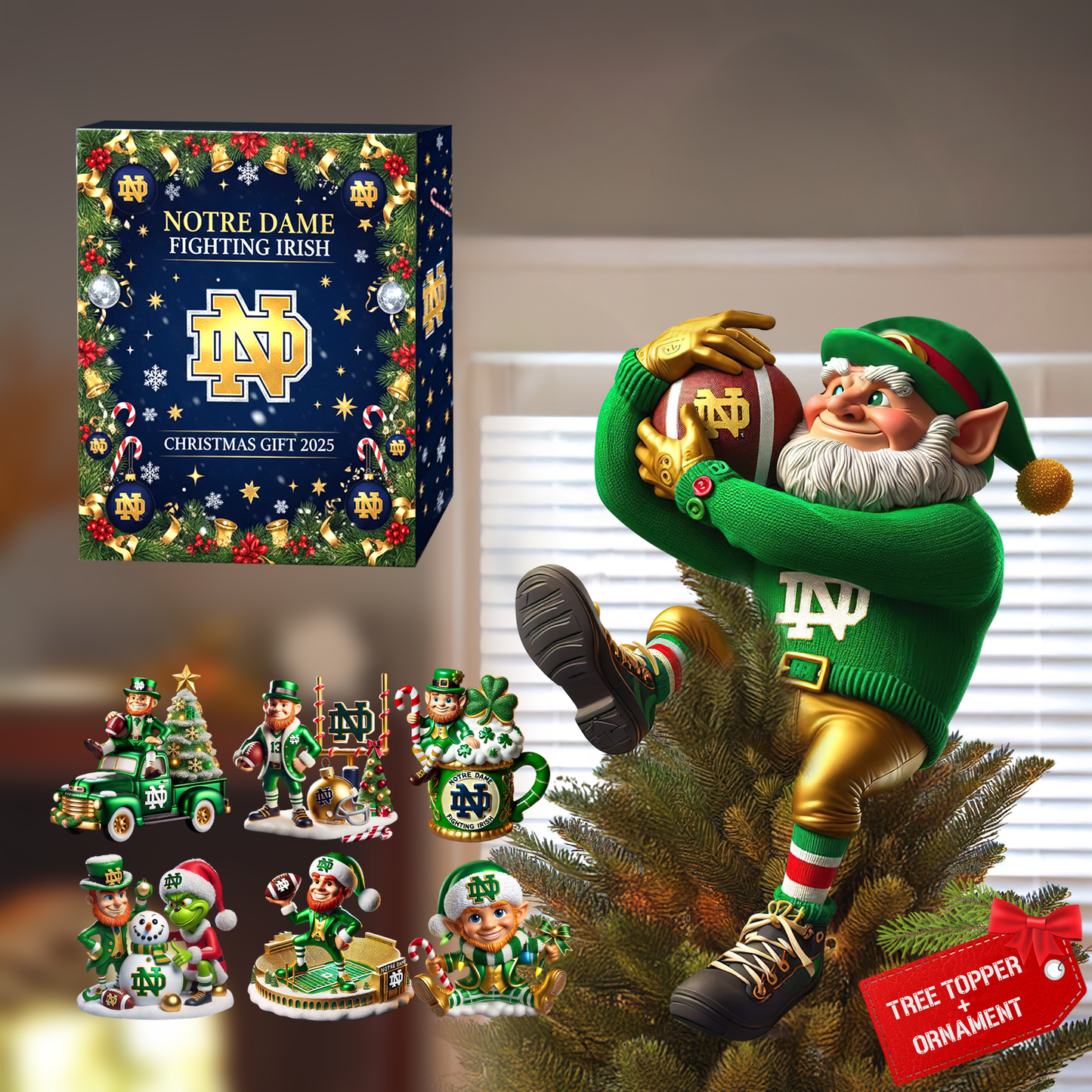 COMBO NDFI CHRISTMAS TREE TOPPER WITH ORNAMENT DAT