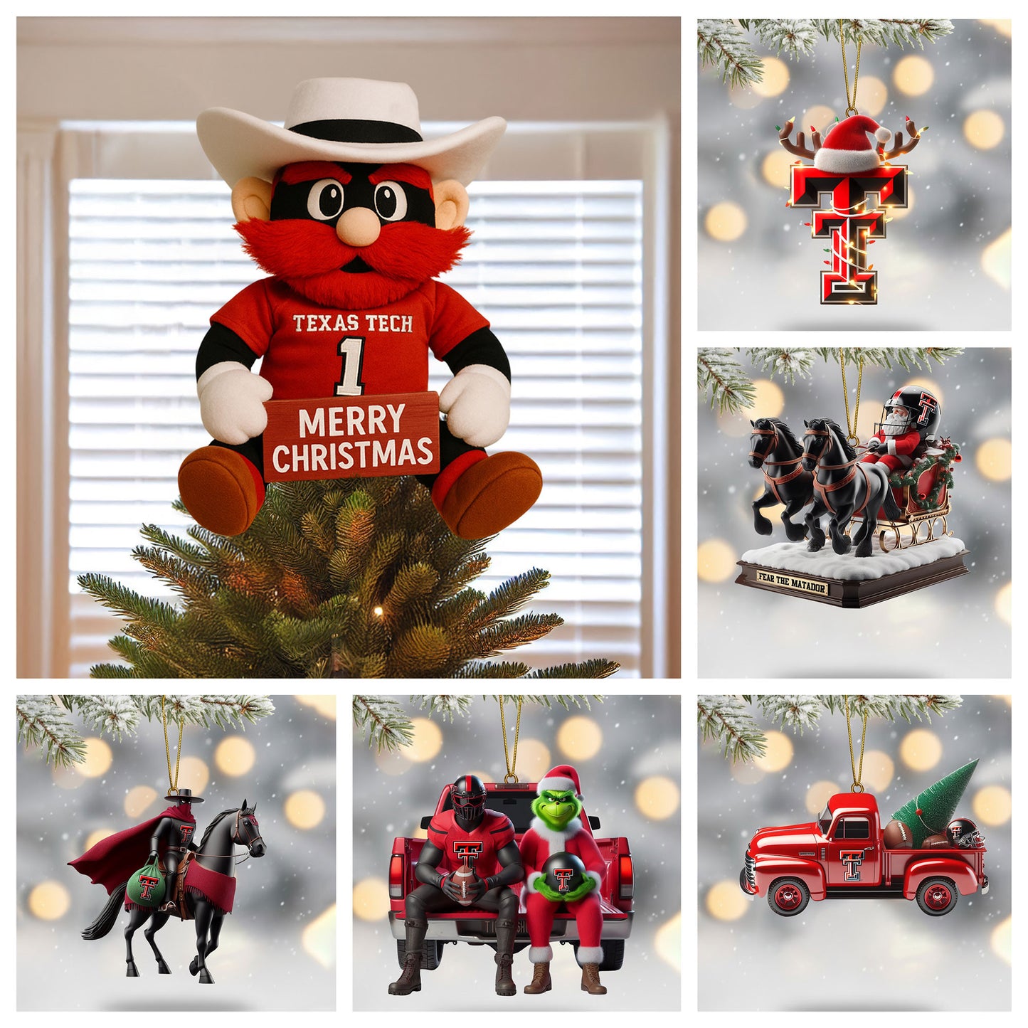 COMBO TTRR CHRISTMAS TREE TOPPER WITH ORNAMENT DAT