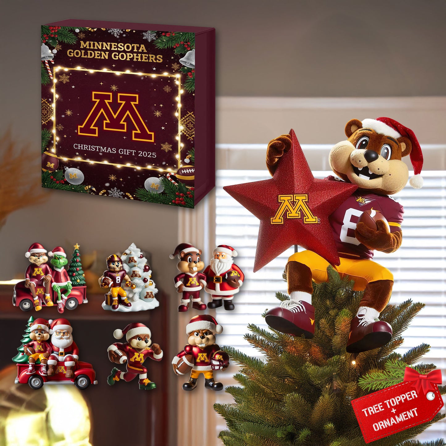 COMBO MGG CHRISTMAS TREE TOPPER WITH ORNAMENT DAT