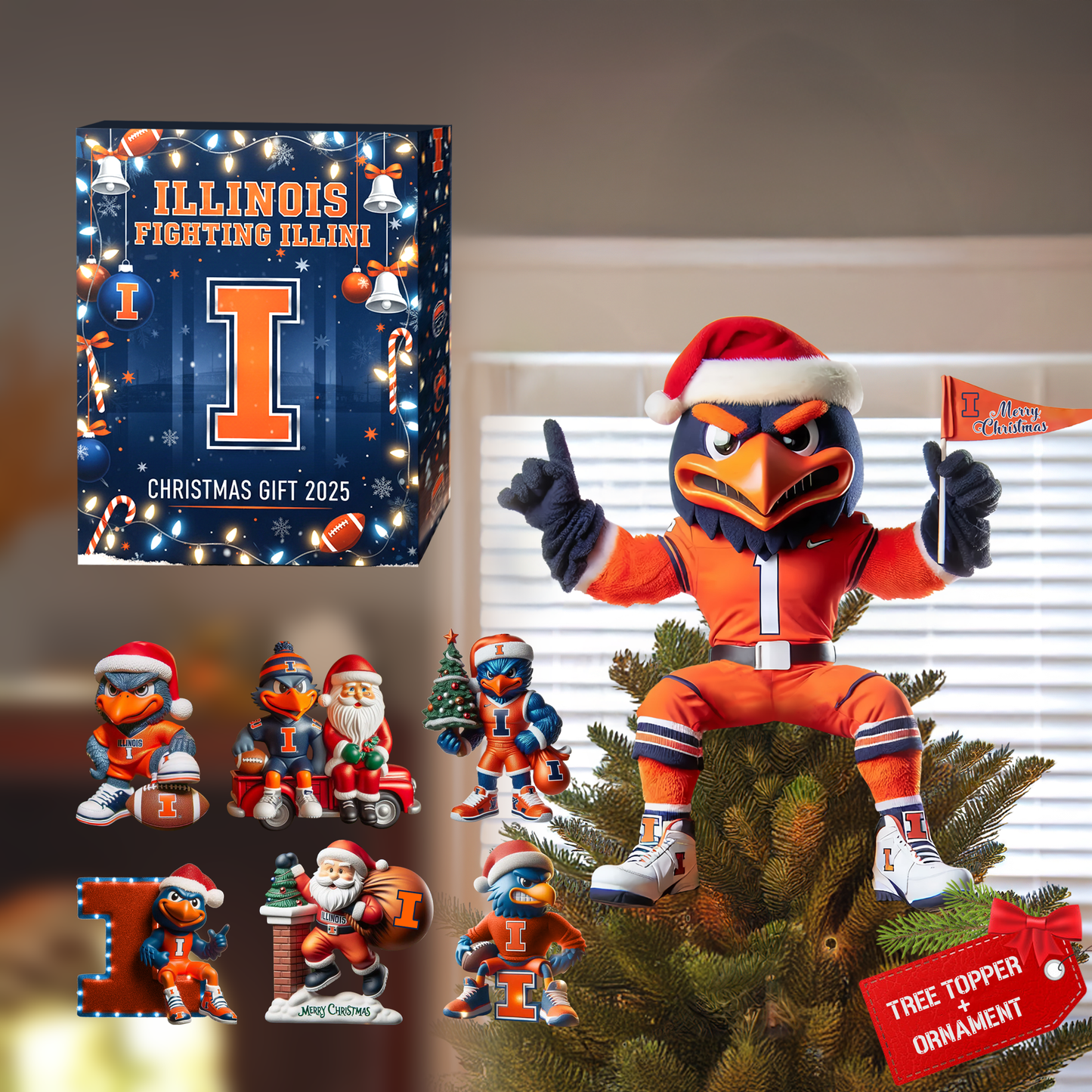 COMBO IFI CHRISTMAS TREE TOPPER WITH ORNAMENT DAT