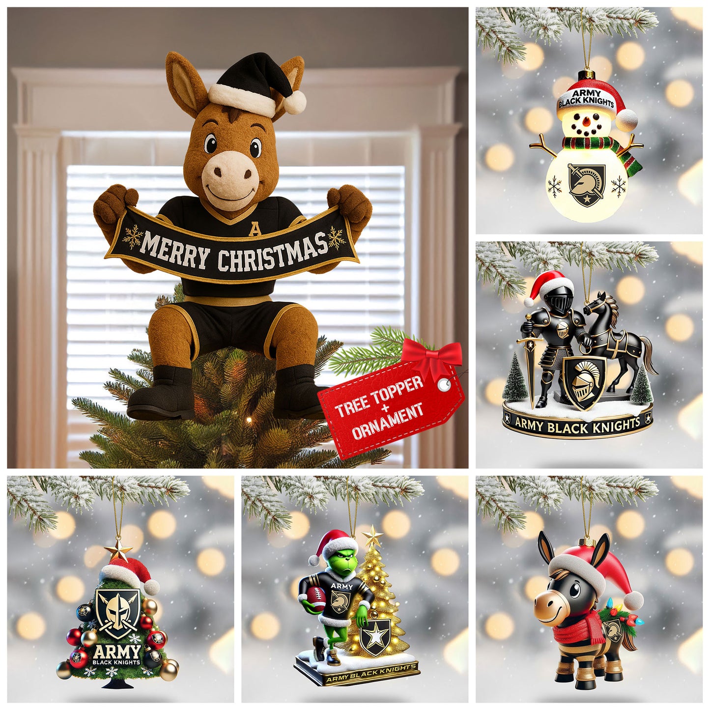 COMBO ABK CHRISTMAS TREE TOPPER WITH ORNAMENT DAT
