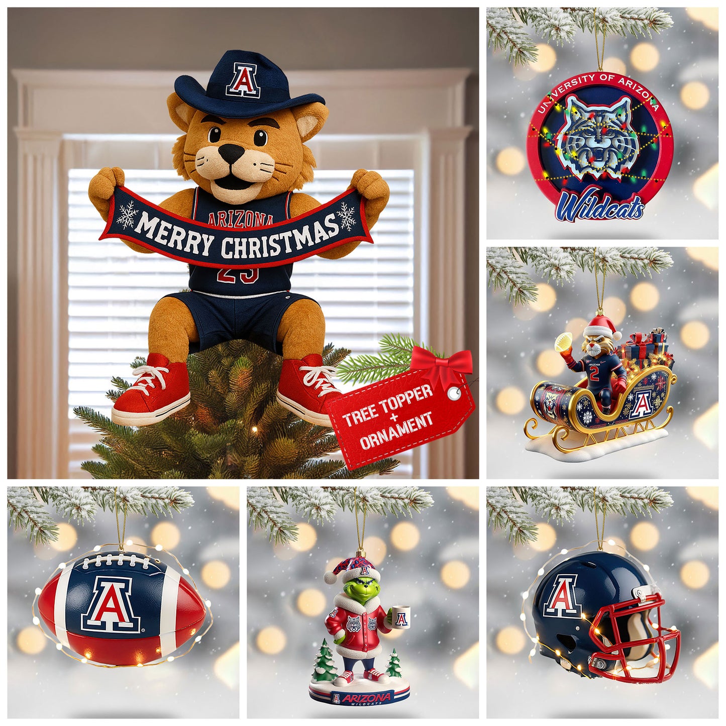 COMBO NMSM CHRISTMAS TREE TOPPER WITH ORNAMENT DAT