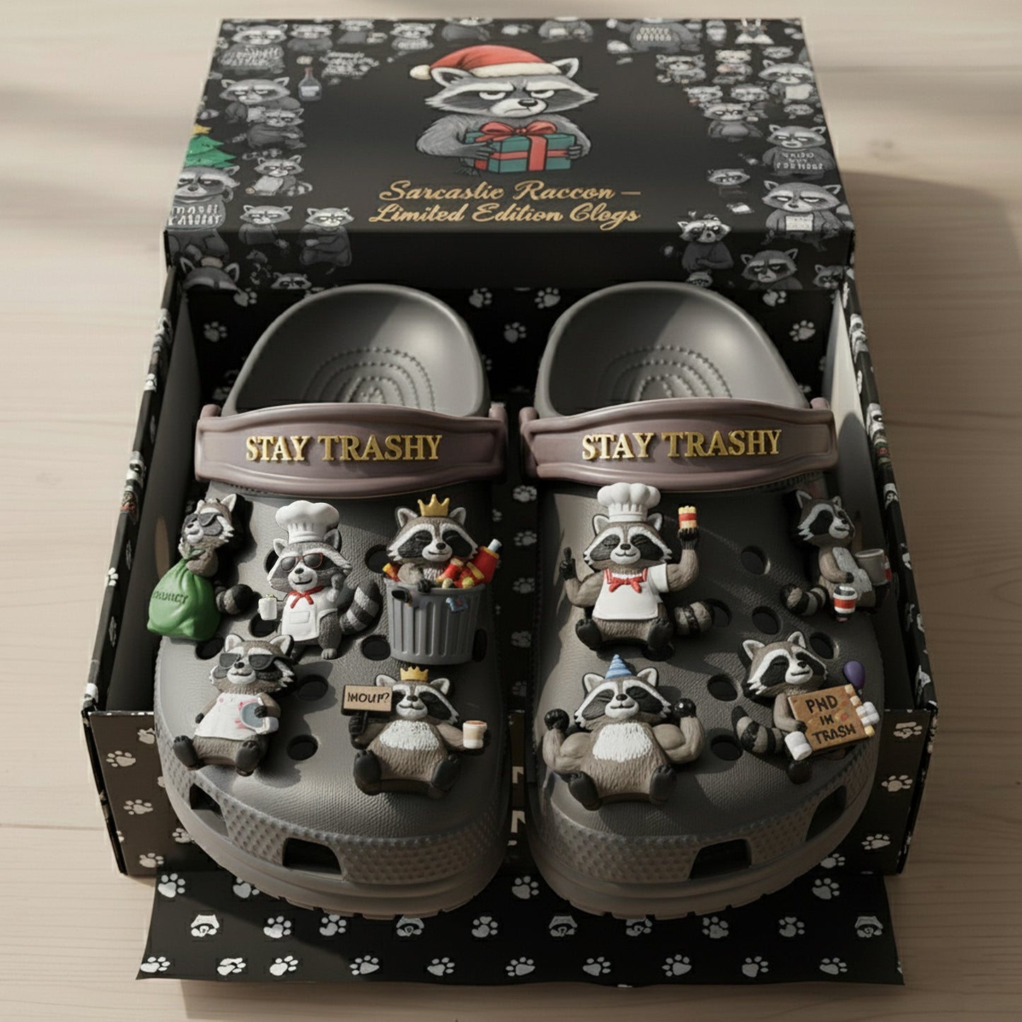 PREMIUM RACCOON CLOGS WITH CHARMS LNTH