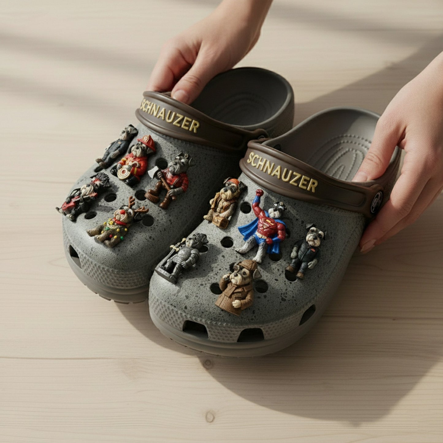 PREMIUM The Schnauzer Dog CLOGS WITH CHARMS LNTH